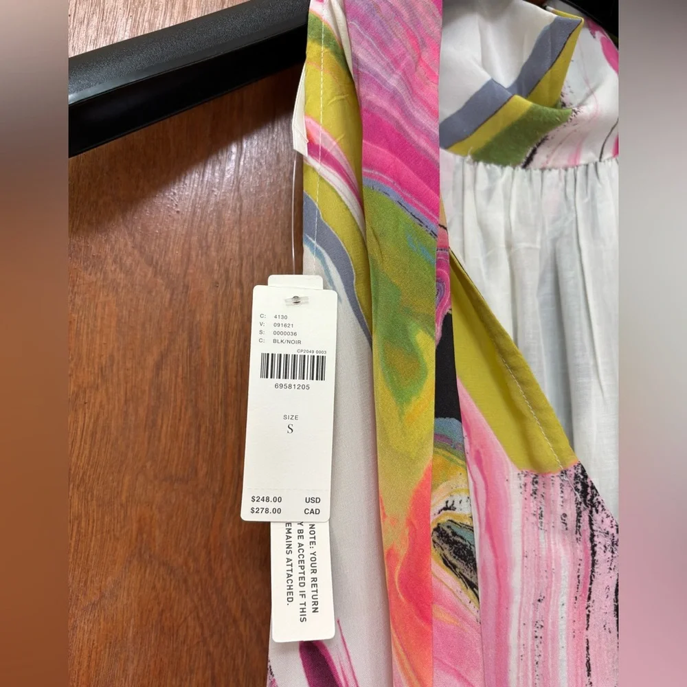 Anthropologie Multicolor Asymmetrical Shell 100% Silk Dress - Picture 7 of 16